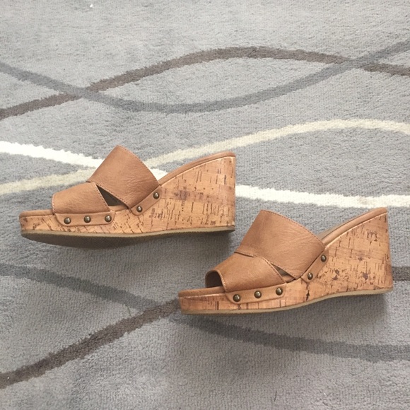 slip on cork wedges